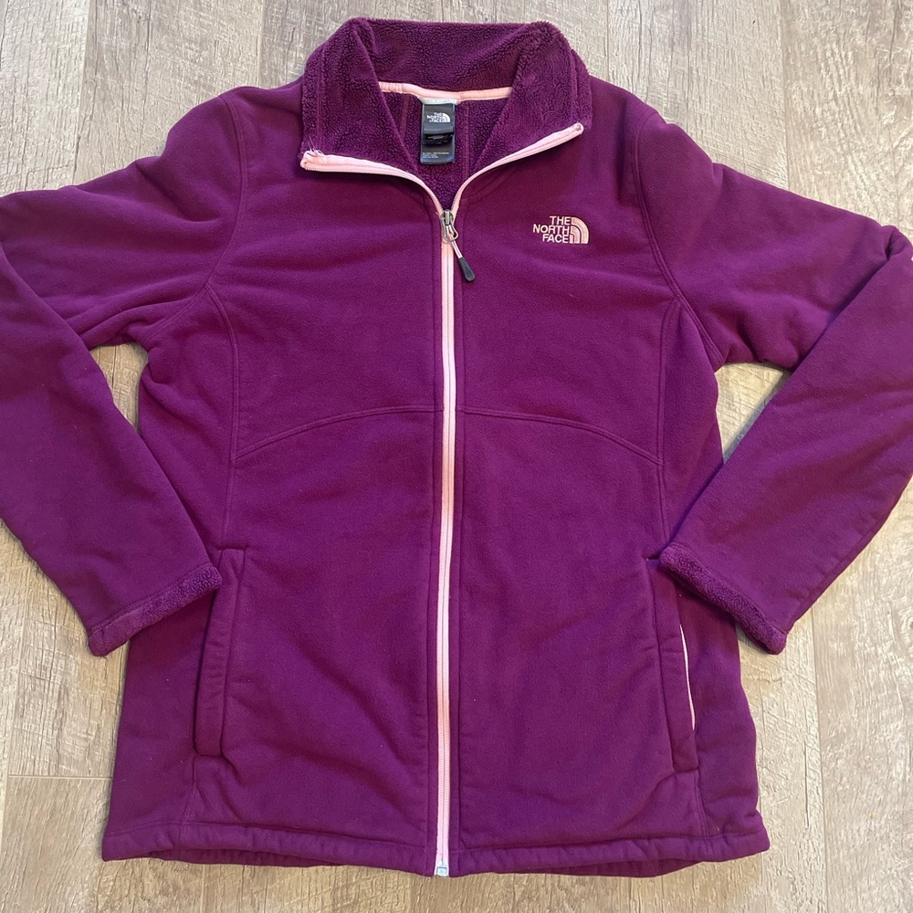 The North Face SoftShell Purple Microfiber Full Zip Lined Fleece Jacket Size L